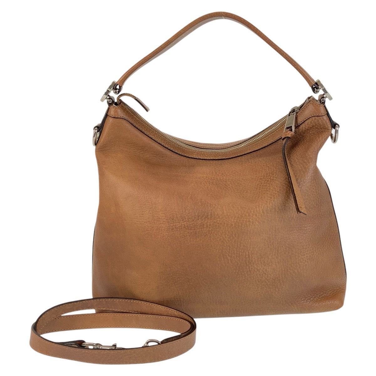 GUCCI Shoulder Bag 326514 leather Brown Silver Metal Shoulder Bag Pochette 2way Interlocking Women Used
