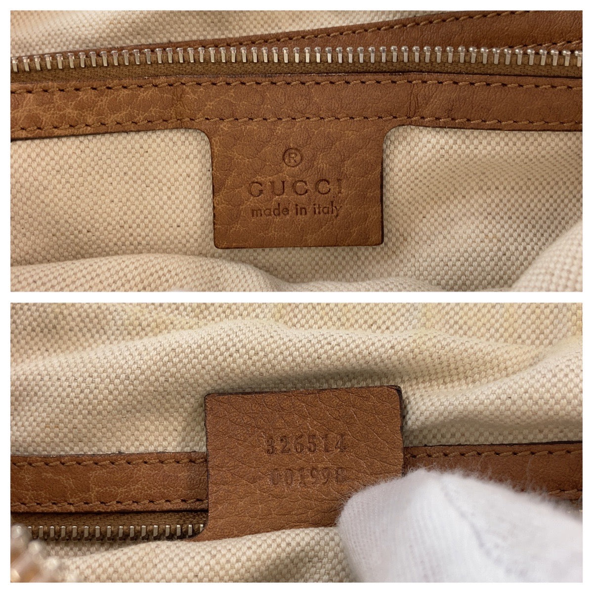 GUCCI Shoulder Bag 326514 leather Brown Silver Metal Shoulder Bag Pochette 2way Interlocking Women Used