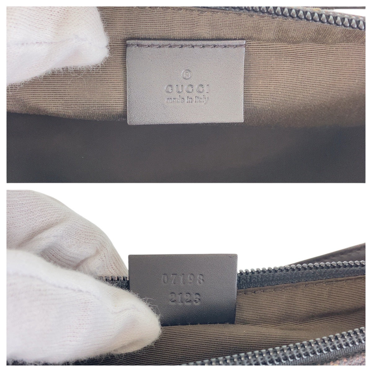 GUCCI Handbag 07198 GG canvas, leather Dark Brown SilverMetal Handbag accessory pouch Women Used
