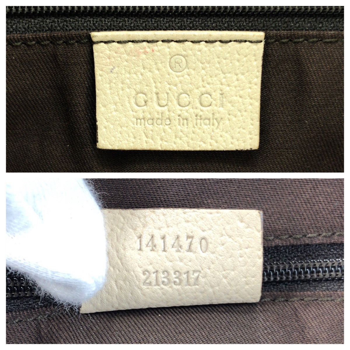 GUCCI Tote Bag 141470 GG canvas, leather Beige White Gold Metal Tote Bag Shoulder Bag Abbey Women Used