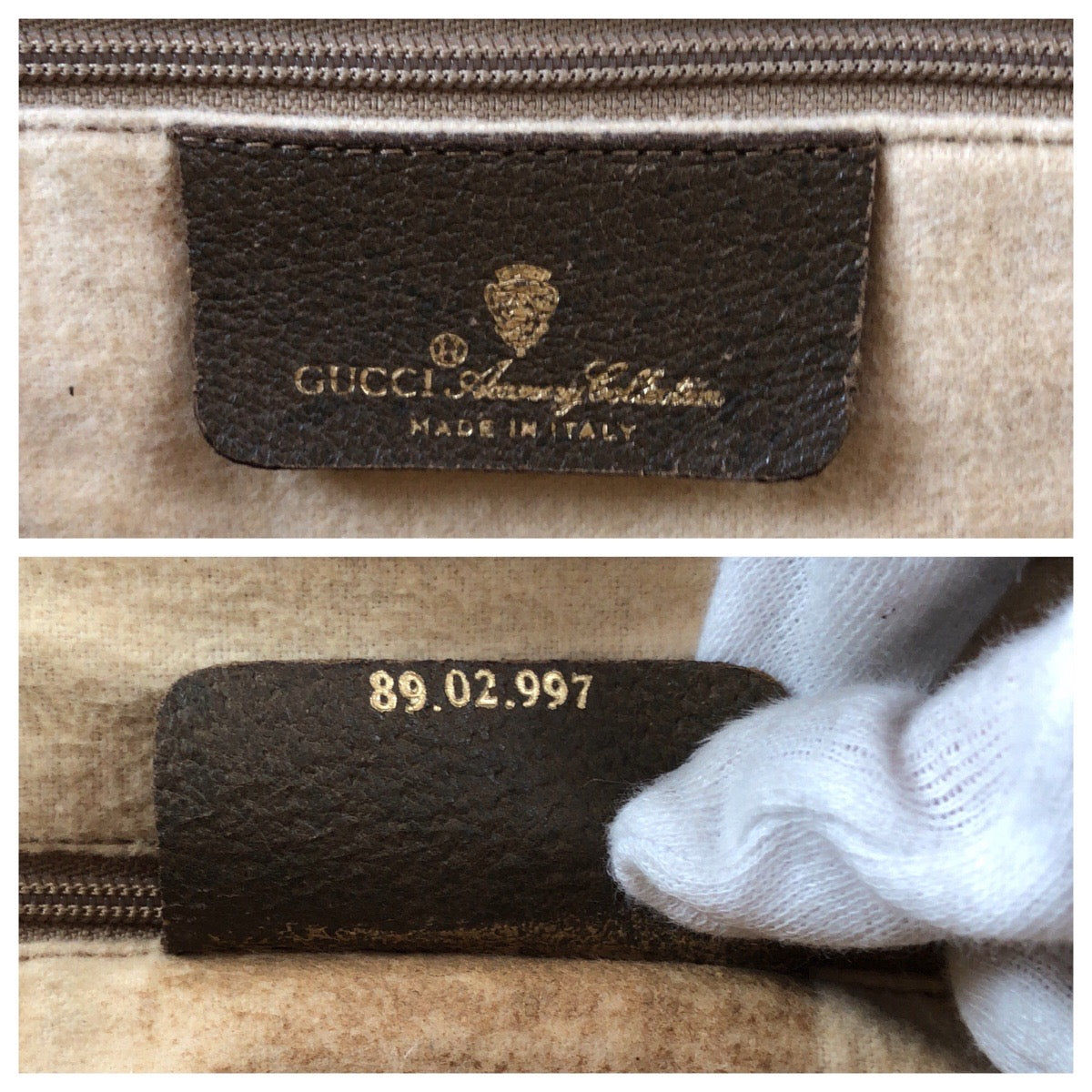 GUCCI Tote Bag 89 02 997 GG Supreme Canvas Brown Beige Gold Metal Tote Bag Shoulder Bag Old Gucci Shelly Line Women Used