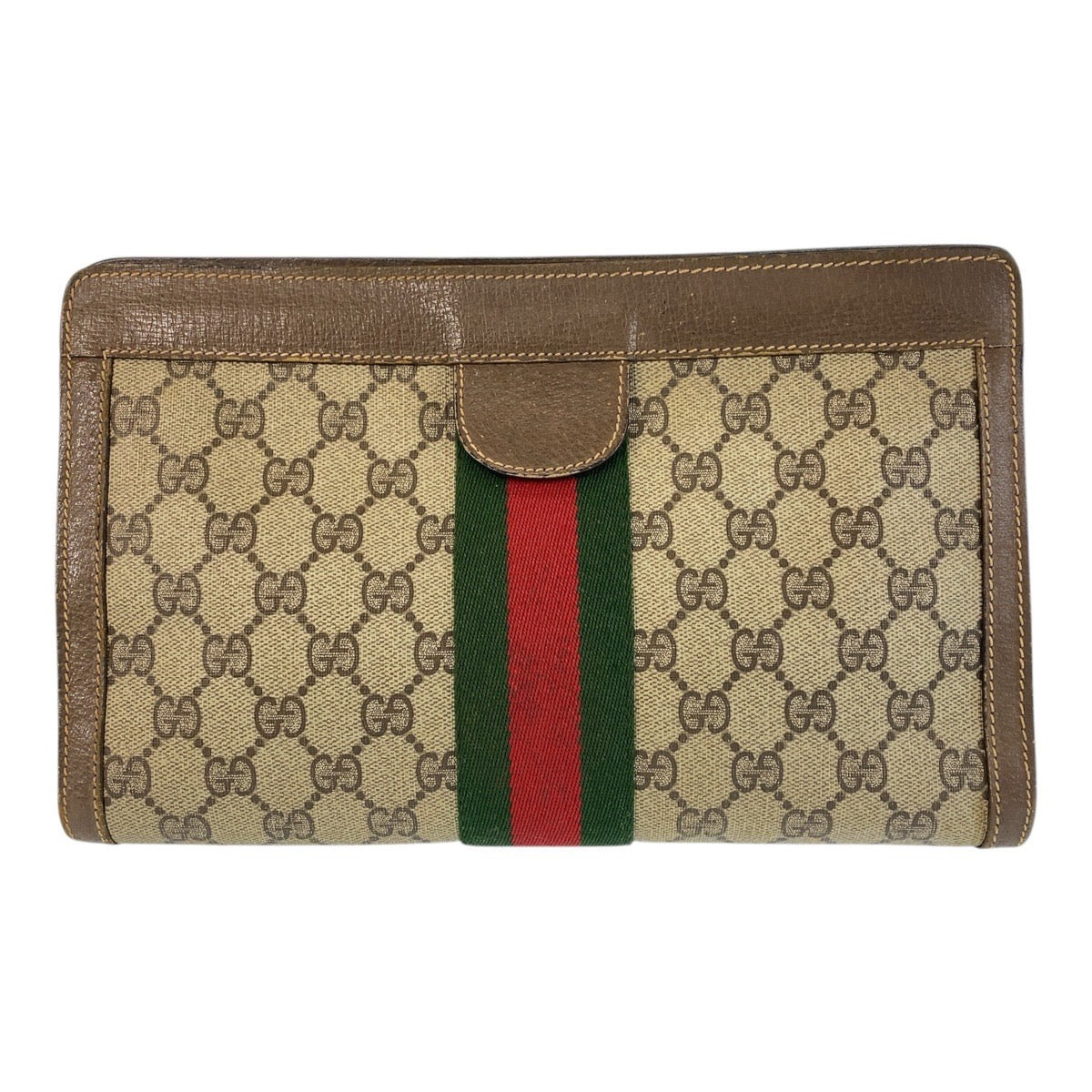 GUCCI Clutch bag 89 01 002 GG Supreme canvas, leather beige Clutch bag business bag Sherry Line Old Gucci Women Used