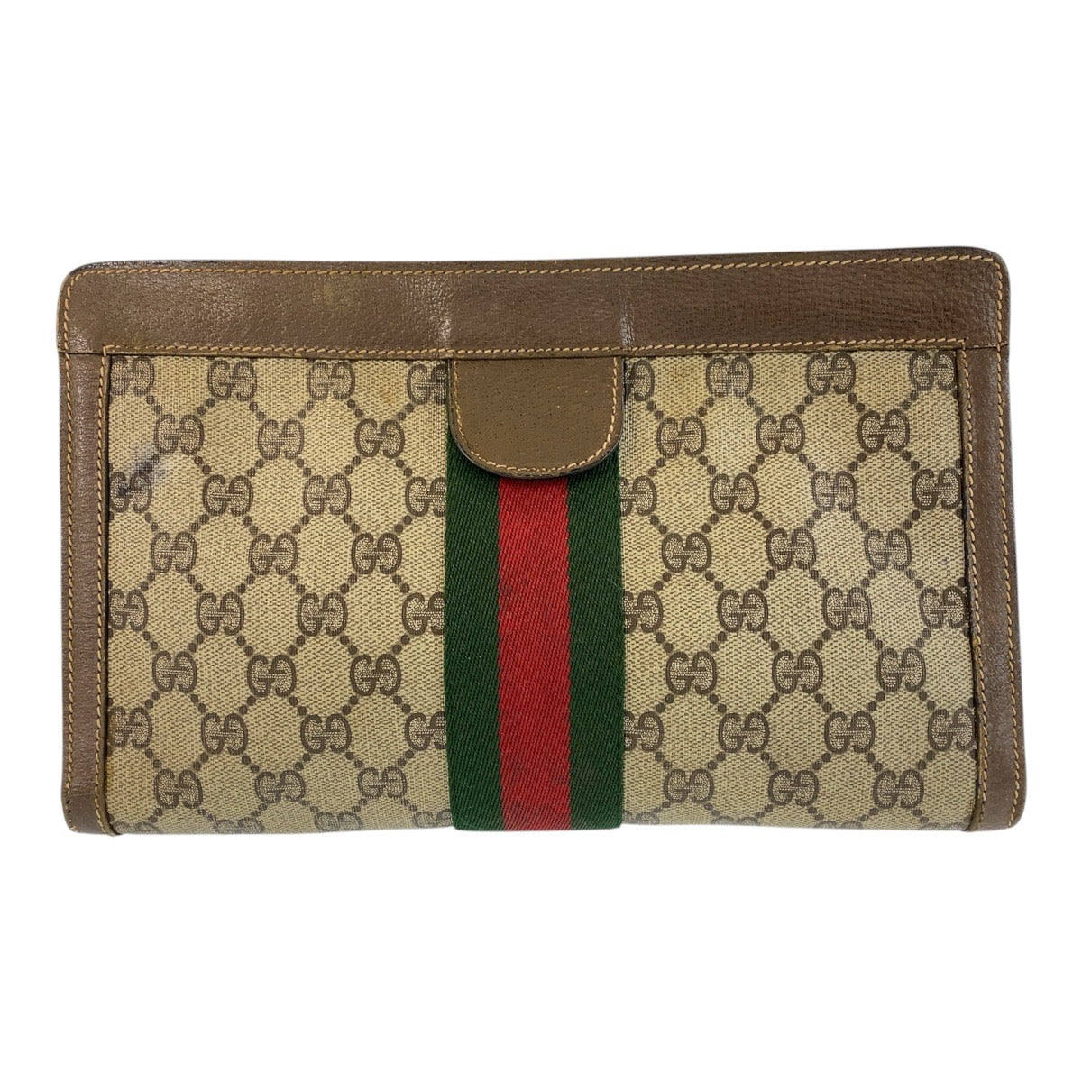 GUCCI Clutch bag 89 01 002 GG Supreme canvas, leather beige Clutch bag business bag Sherry Line Old Gucci Women Used