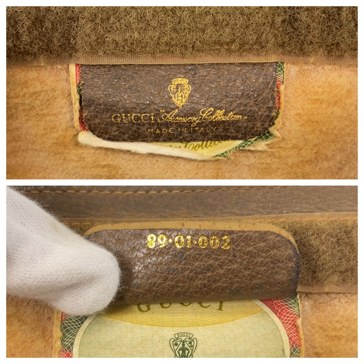 GUCCI Clutch bag 89 01 002 GG Supreme canvas, leather beige Clutch bag business bag Sherry Line Old Gucci Women Used