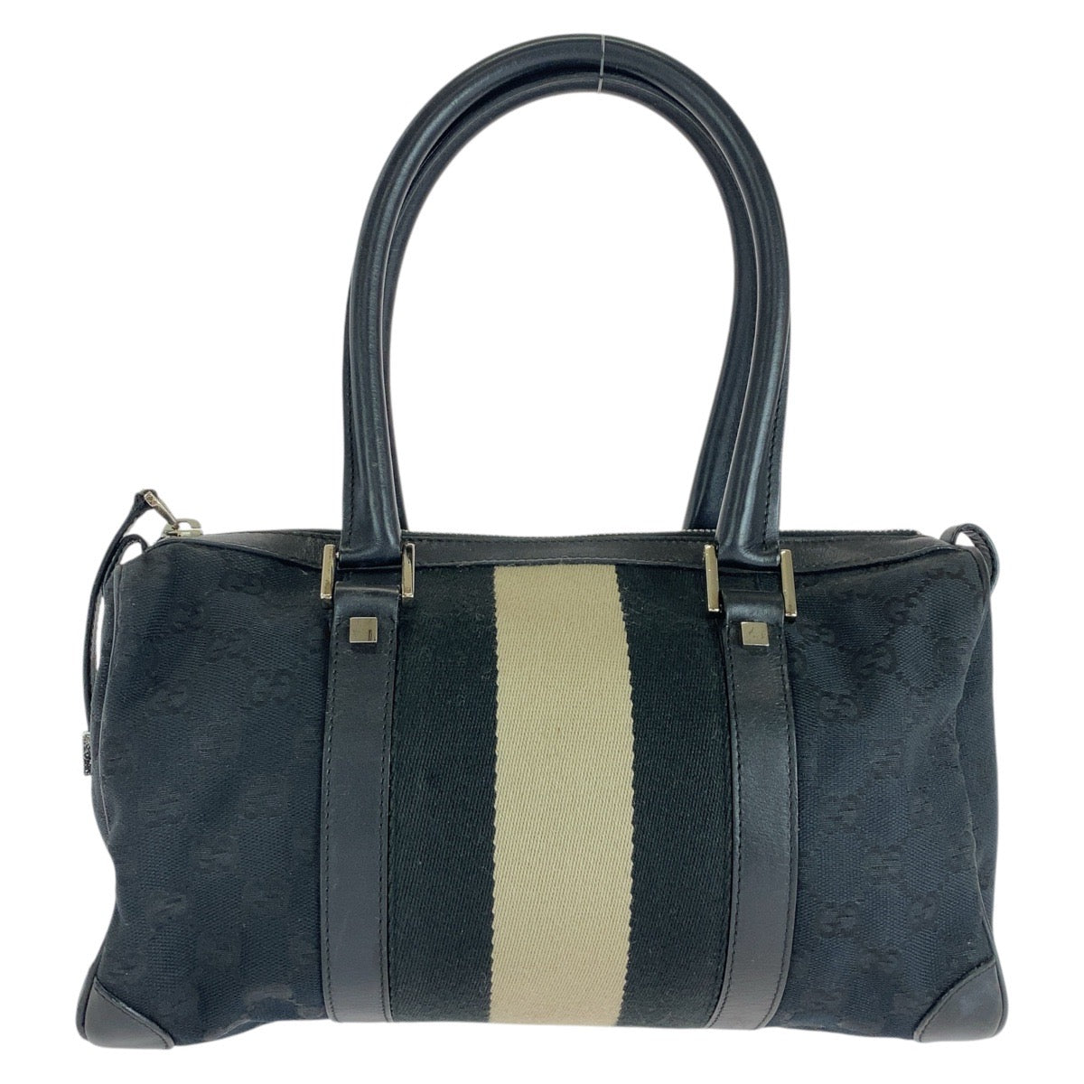 GUCCI Handbag 000 0851 GG canvas, leather black Handbags Mini Boston Duffel bag Sherry line Women Used