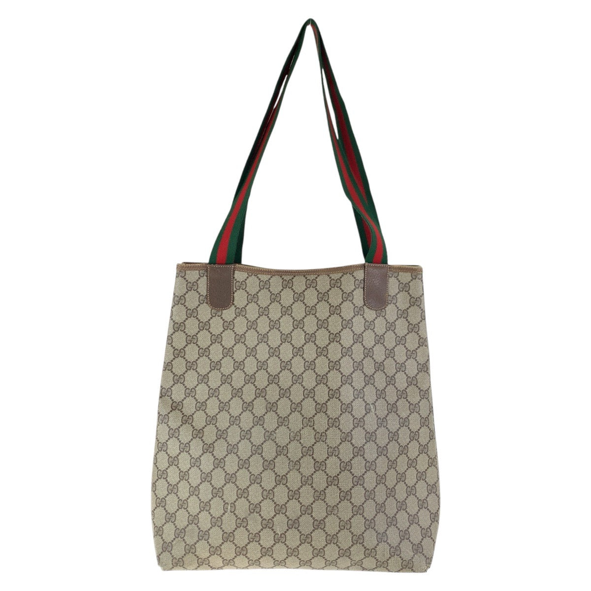 GUCCI Tote Bag 89 02 003 GG Supreme canvas, leather Brown Tote Bag Shoulder Bag Old Gucci Shelly Line Interlocking Women Used