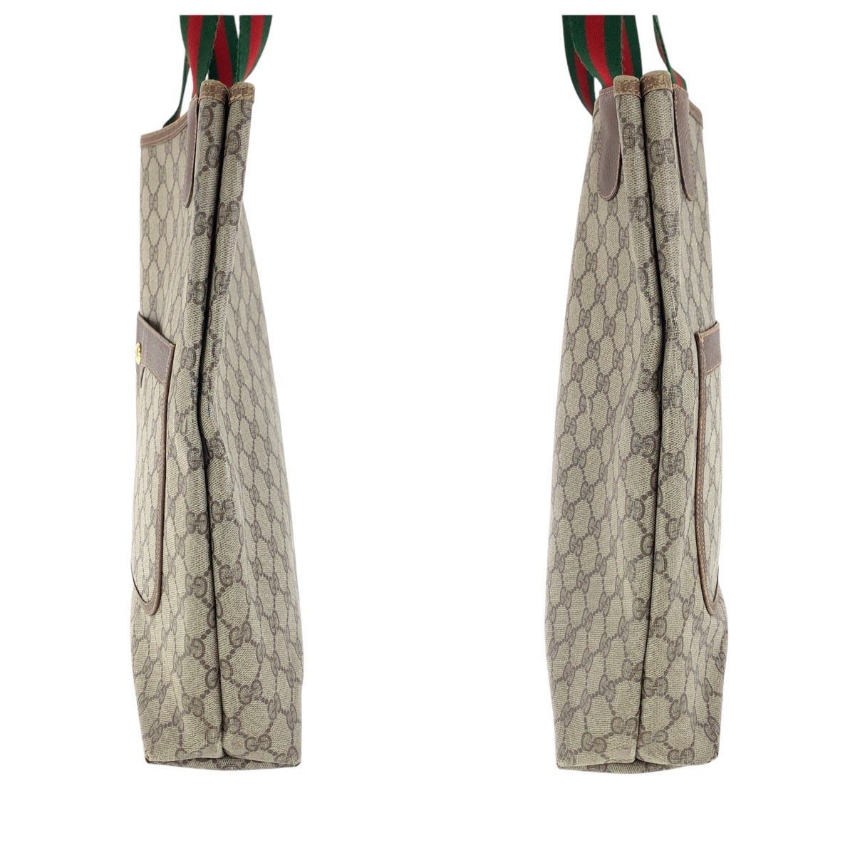 GUCCI Tote Bag 89 02 003 GG Supreme canvas, leather Brown Tote Bag Shoulder Bag Old Gucci Shelly Line Interlocking Women Used