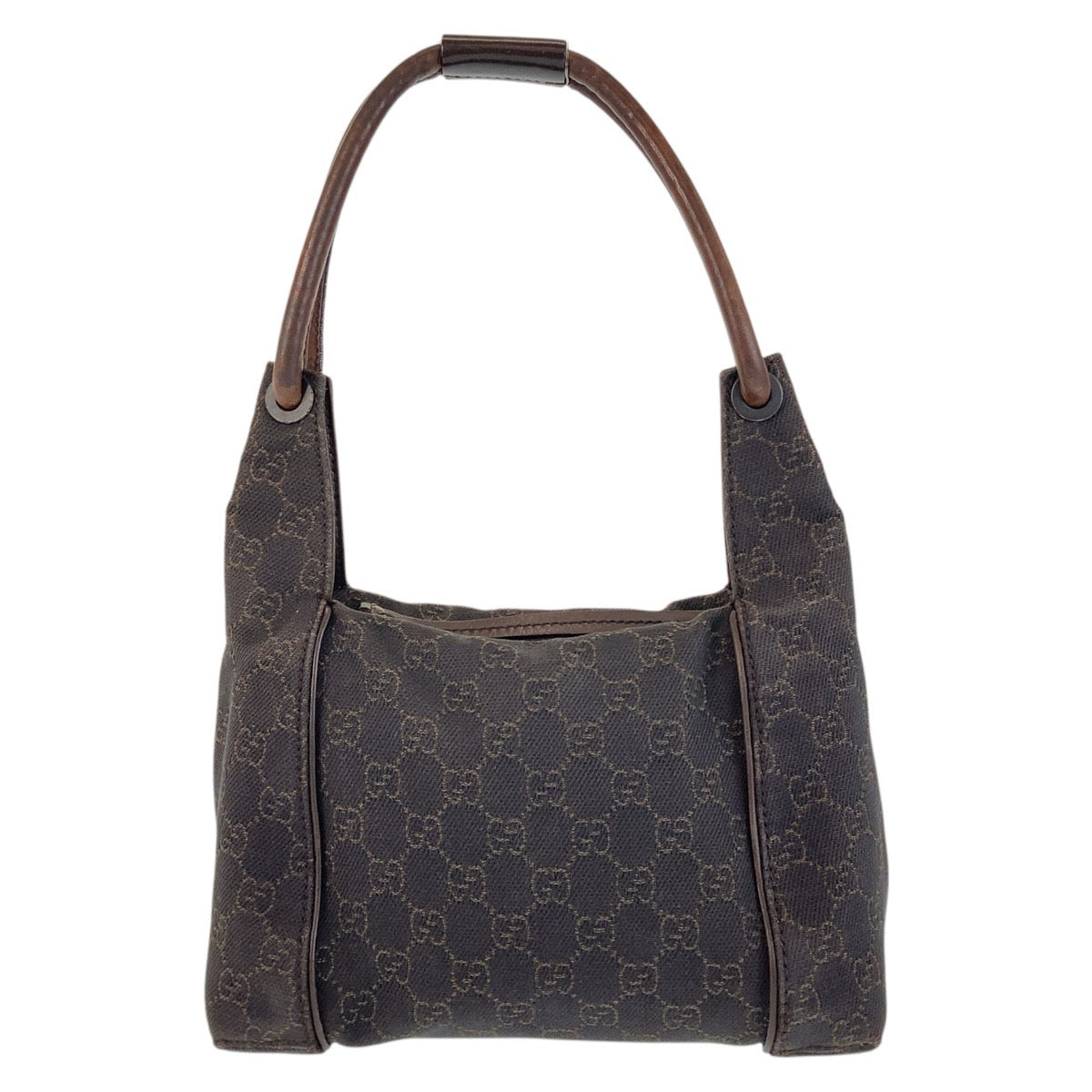 GUCCI Shoulder Bag 101333 GG canvas, leather Dark brown Shoulder Bag handbag Women Used