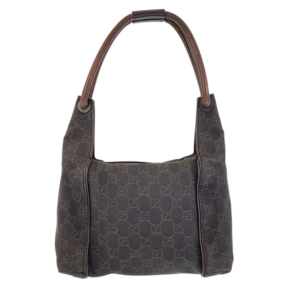 GUCCI Shoulder Bag 101333 GG canvas, leather Dark brown Shoulder Bag handbag Women Used