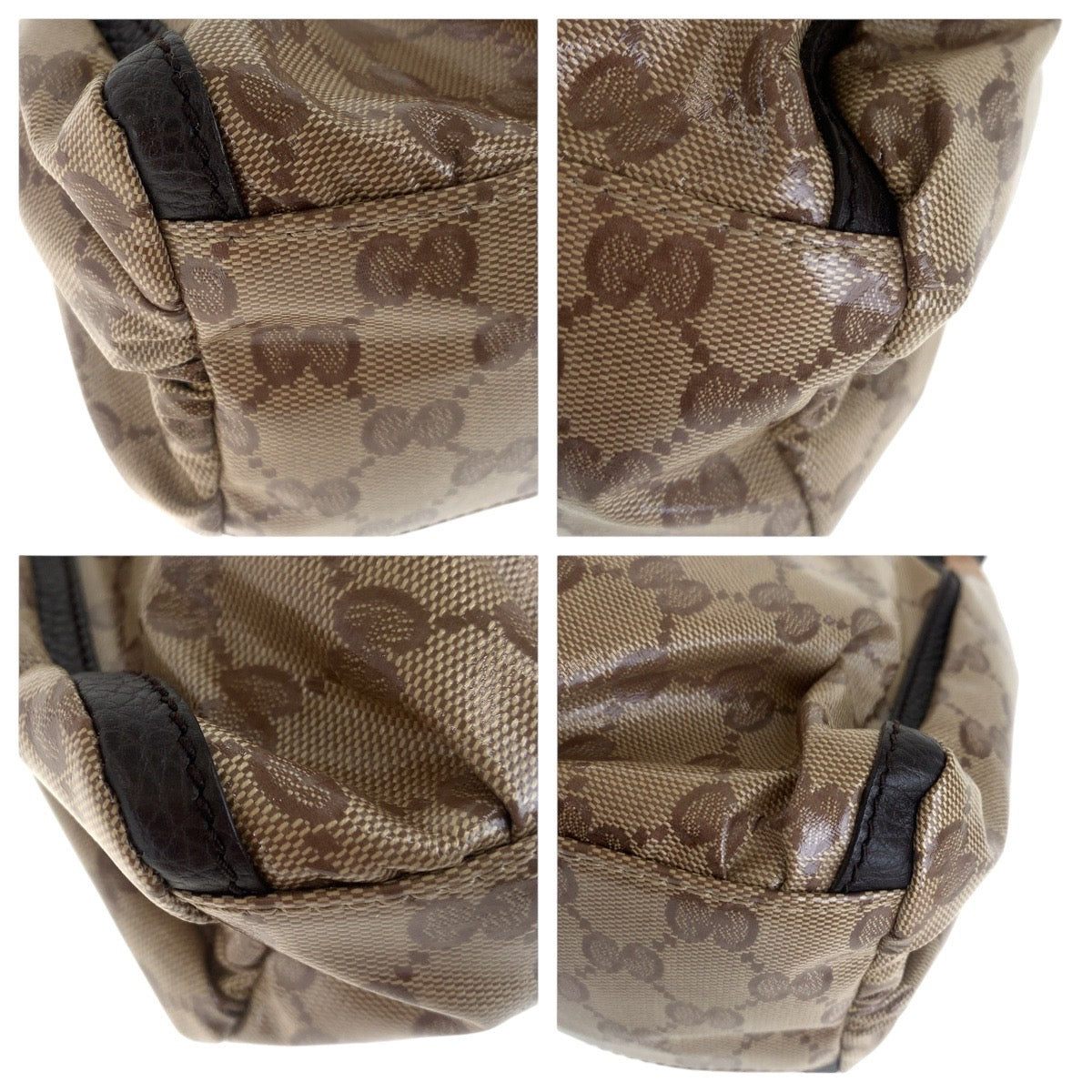 GUCCI Shoulder Bag 265692 PVC, Leather beige Abby GG Crystal Women Used