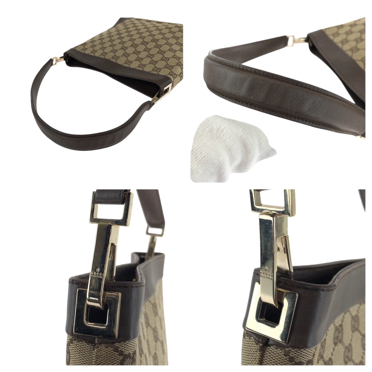 GUCCI Shoulder Bag 001 4231 GG canvas Brown One Shoulder Bag Women Used