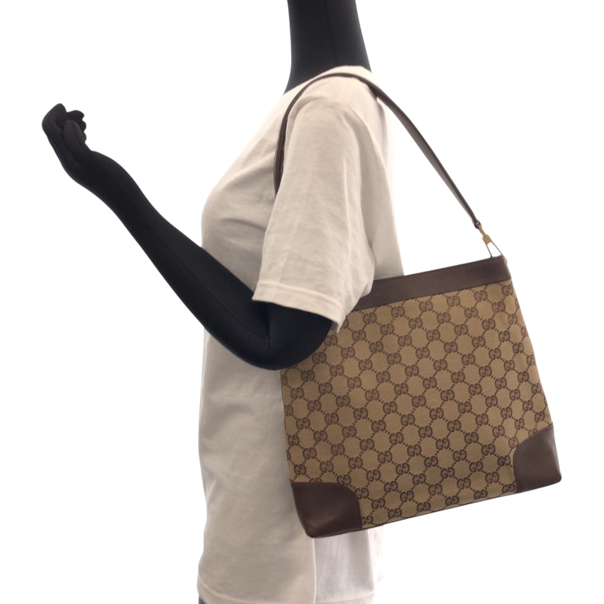 GUCCI Shoulder Bag 001 4231 GG canvas Brown One Shoulder Bag Women Used