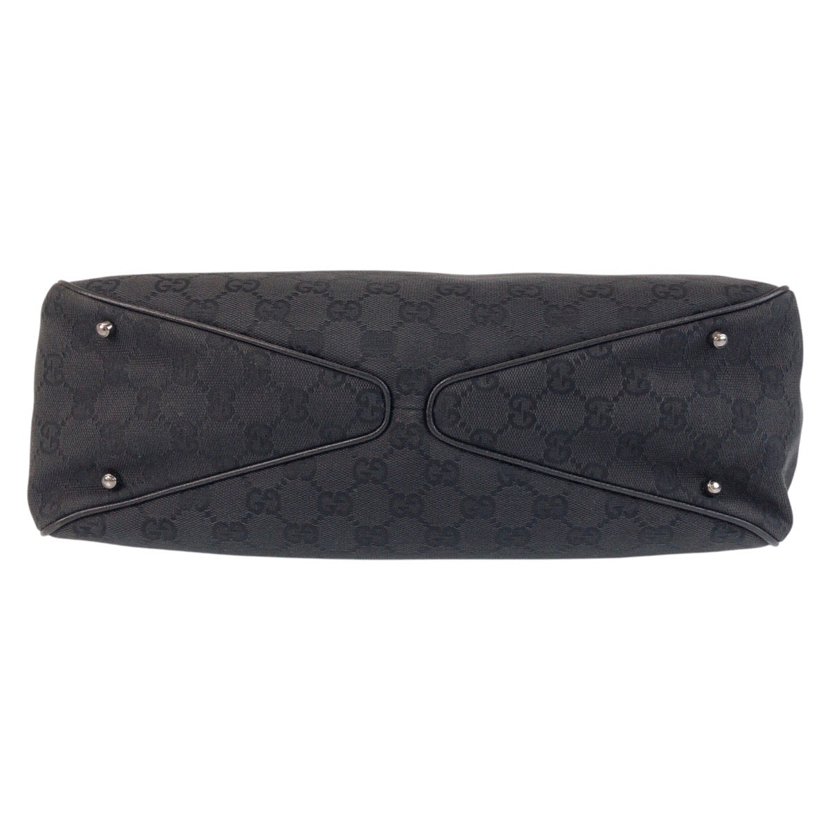 GUCCI Tote Bag 113017 GG canvas, leather Black black Tote Bag Shoulder Bag Women Used