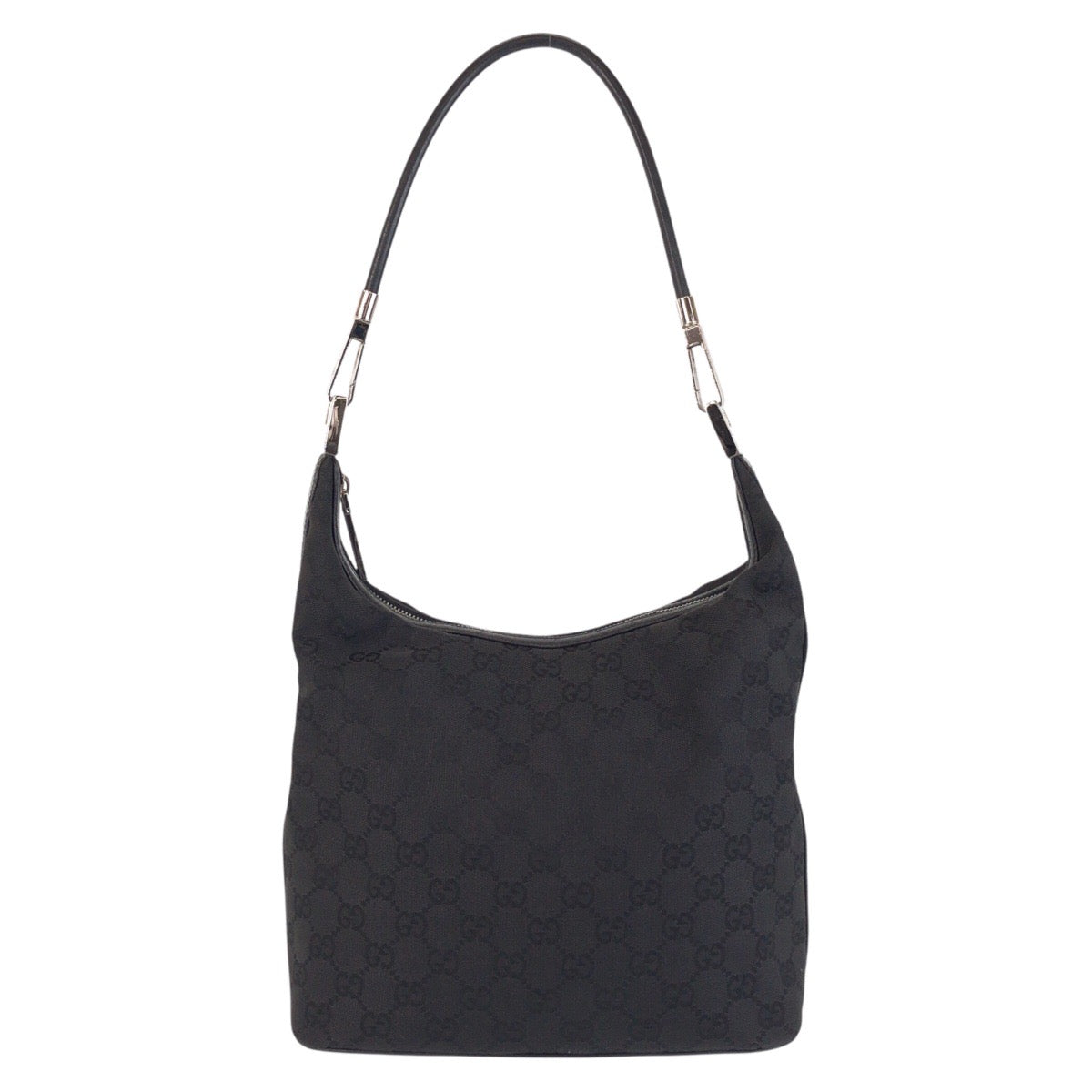 GUCCI Shoulder Bag 01234 GG canvas, leather Black black Women Used