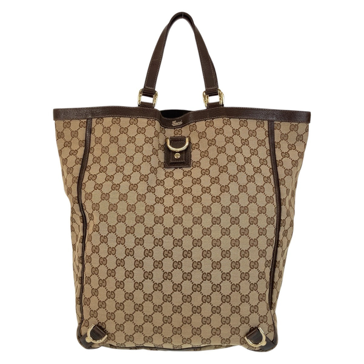 GUCCI Tote Bag 130733 GG canvas, leather Brown Gold Metal Tote Bag Shoulder Bag Abbey Women Used