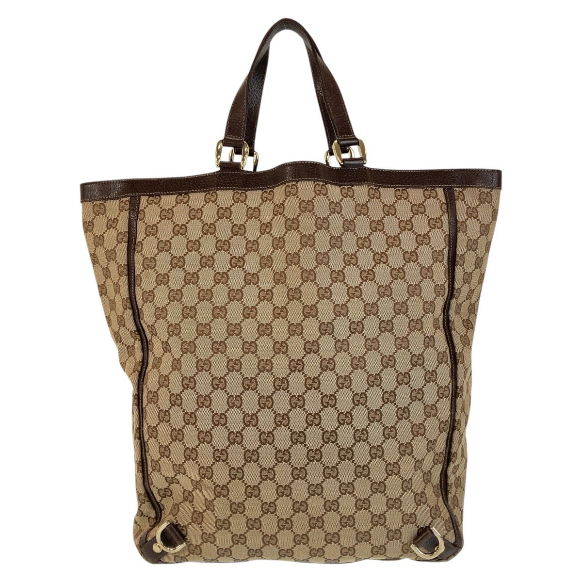 GUCCI Tote Bag 130733 GG canvas, leather Brown Gold Metal Tote Bag Shoulder Bag Abbey Women Used