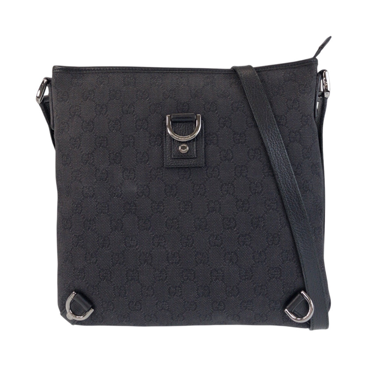 GUCCI Shoulder Bag 268642 GG canvas, leather Black SilverMetal Shoulder Bag Messenger bag Abbey Women Used