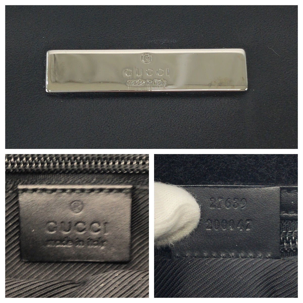 GUCCI Shoulder Bag 27639 GG canvas Black SilverMetal Shoulder Bag Sacoche Women Used