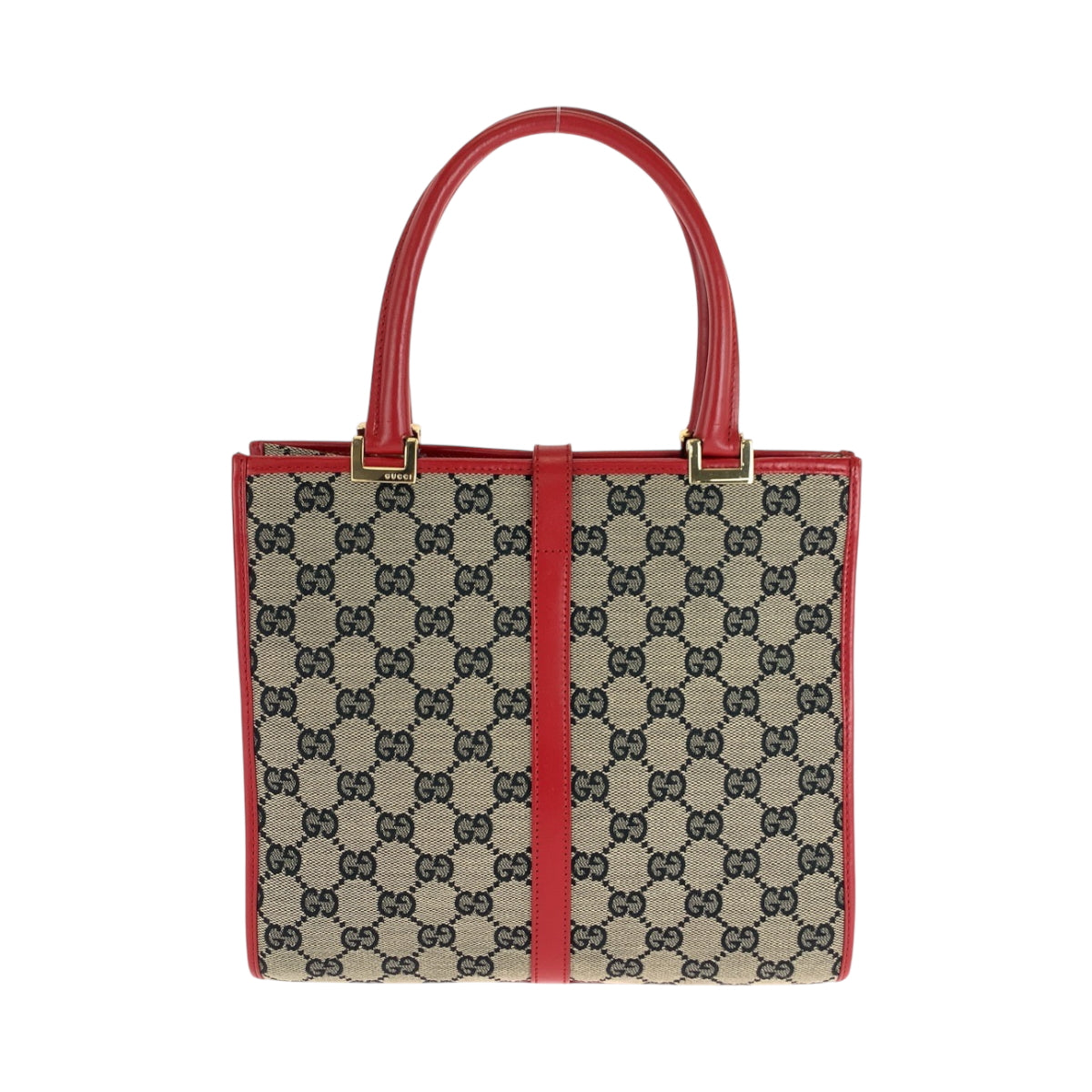 GUCCI Handbag 002 1065 GG canvas Gray Red Gold Metal Handbag Tote Bag Jackie Women Used