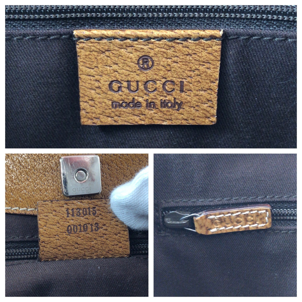 GUCCI Tote Bag 113015 GG canvas Brown Beige SilverMetal Tote Bag handbag Women Used