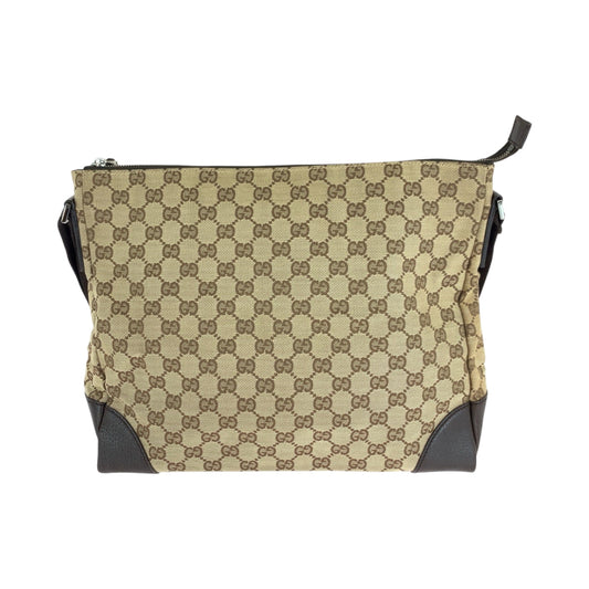 GUCCI Shoulder Bag 110054 GG canvas Beige Brown SilverMetal Shoulder Bag Messenger bag Women Used