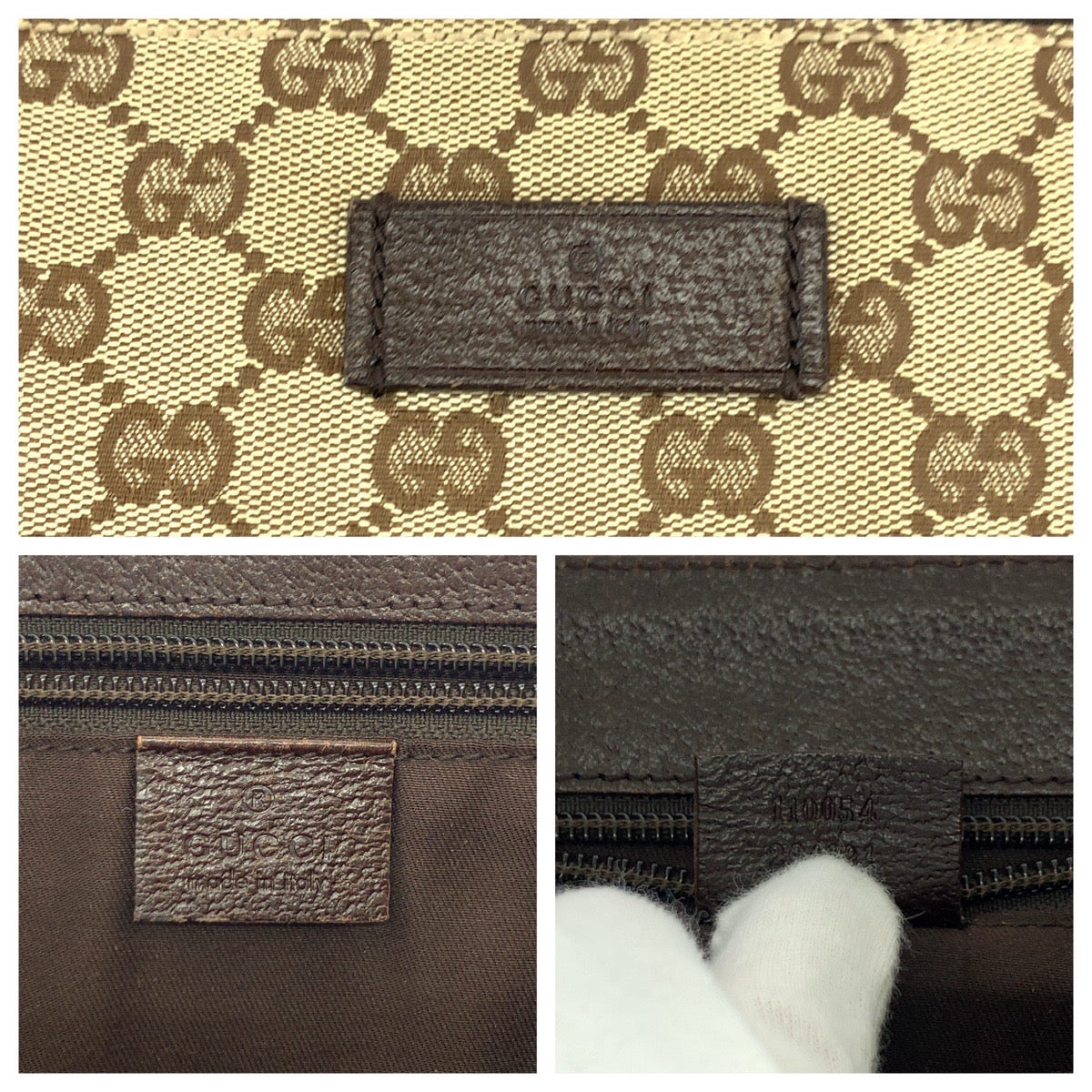 GUCCI Shoulder Bag 110054 GG canvas Beige Brown SilverMetal Shoulder Bag Messenger bag Women Used