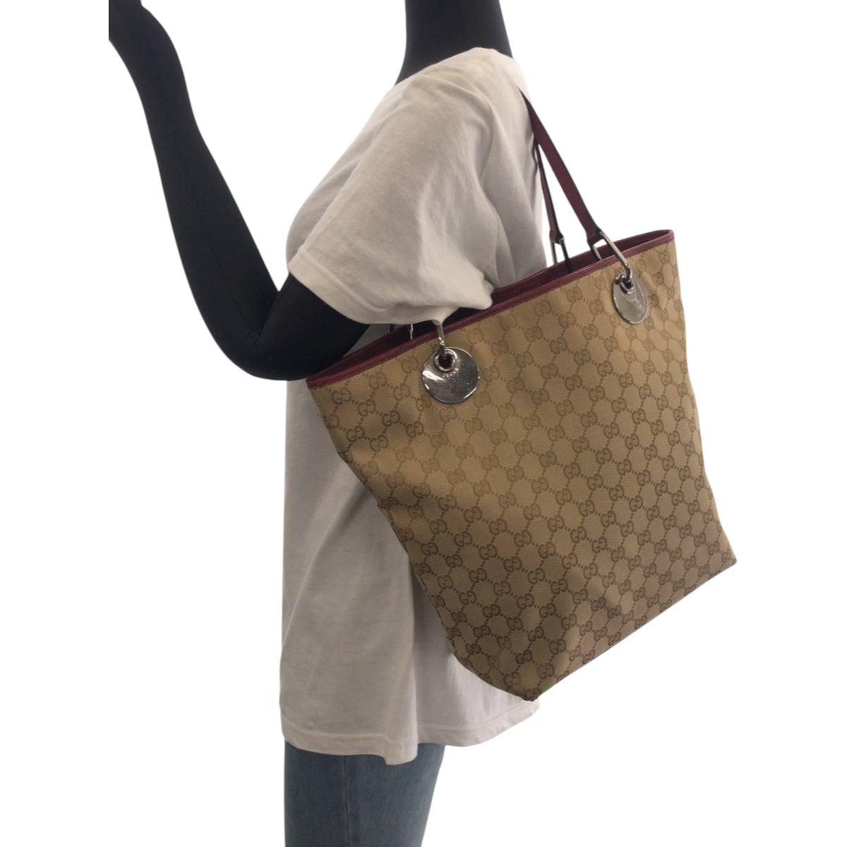 GUCCI Tote Bag 120836 GG canvas beige Tote Bag handbag Women Used