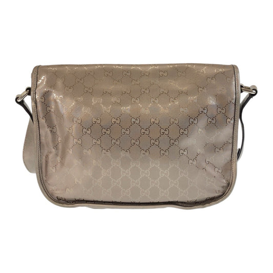 GUCCI Shoulder Bag 201732 PVC Metallic Brown SilverMetal Shoulder Bag Messenger bag GG implementation Women Used