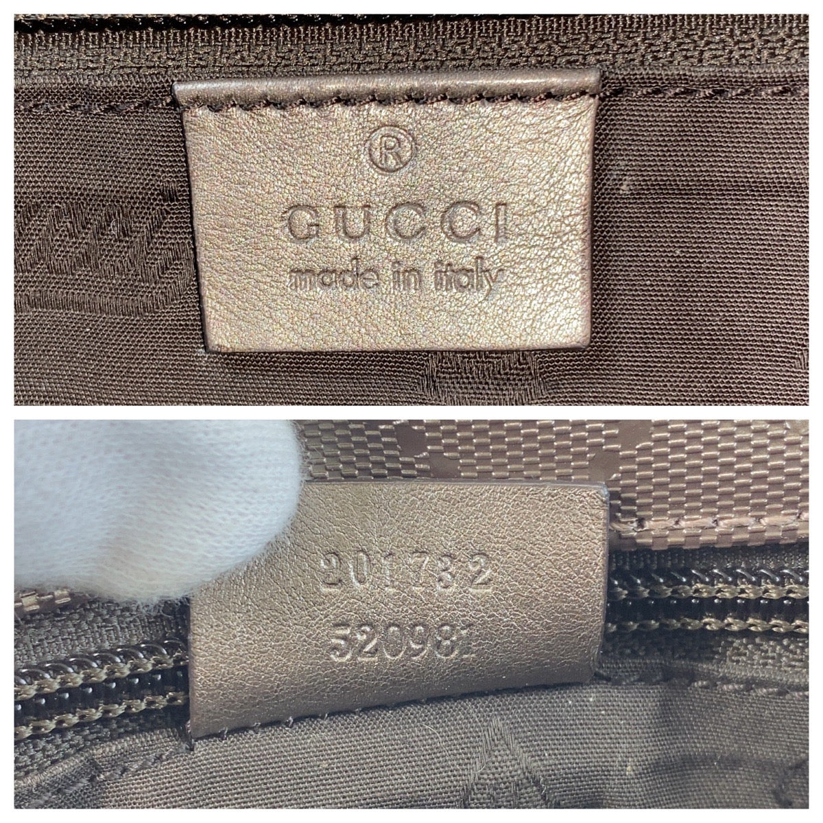 GUCCI Shoulder Bag 201732 PVC Metallic Brown SilverMetal Shoulder Bag Messenger bag GG implementation Women Used