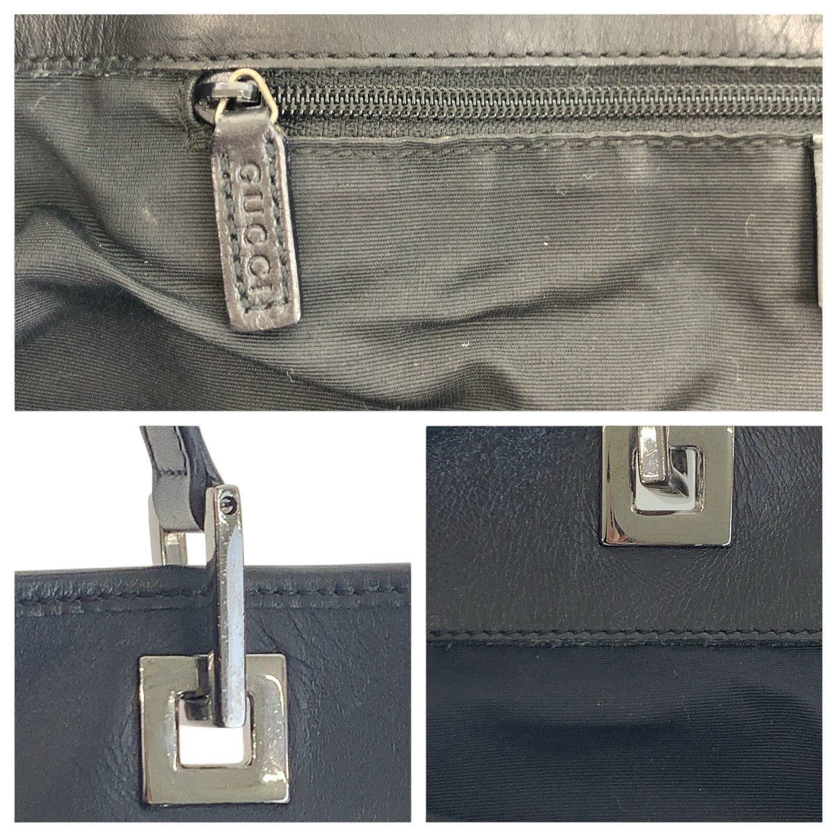 GUCCI Tote Bag 31243 GG canvas, leather black Tote Bag Shoulder Bag Women Used