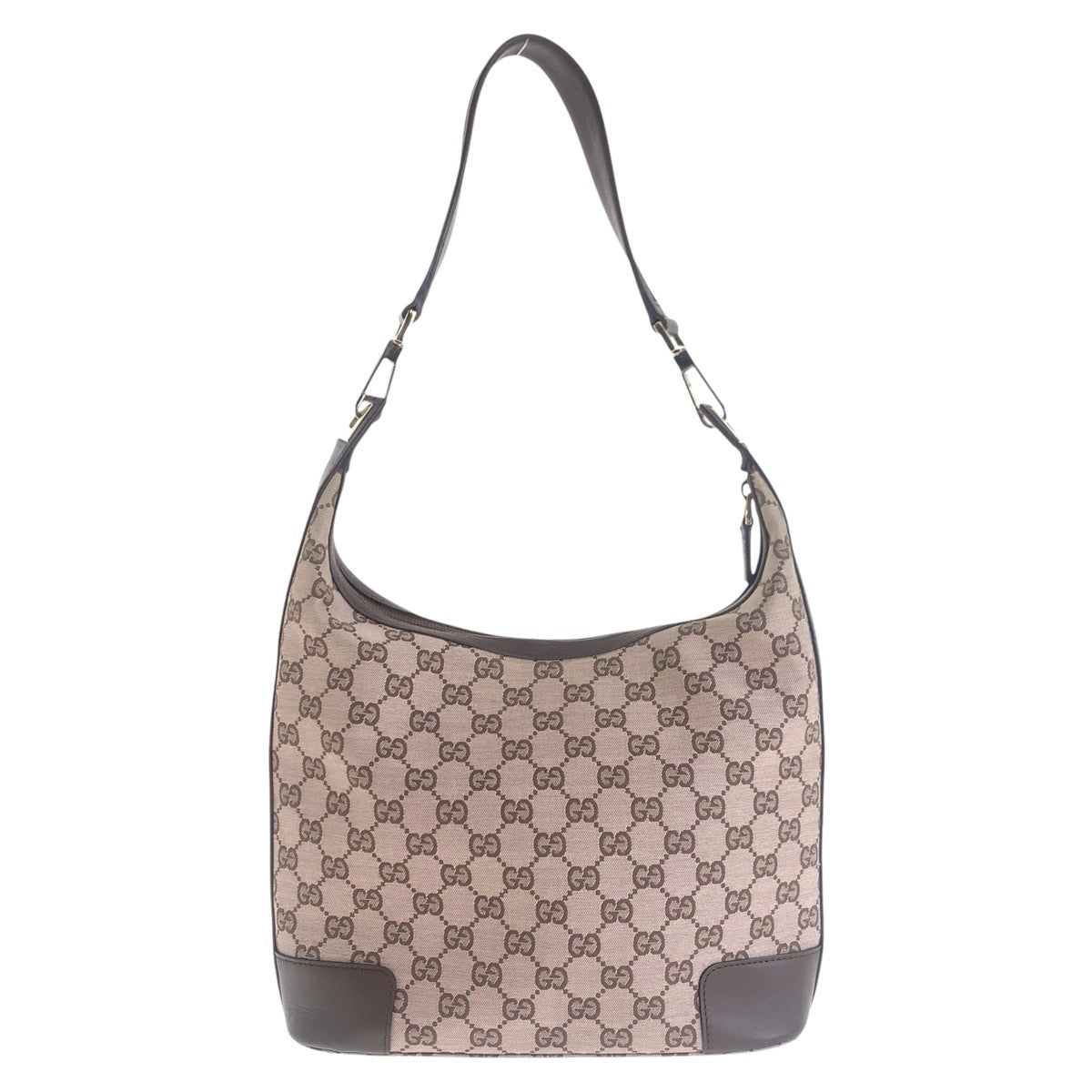 GUCCI Shoulder Bag 001 4204 GG canvas, leather Brown Pink Beige Gold Metal Women Used
