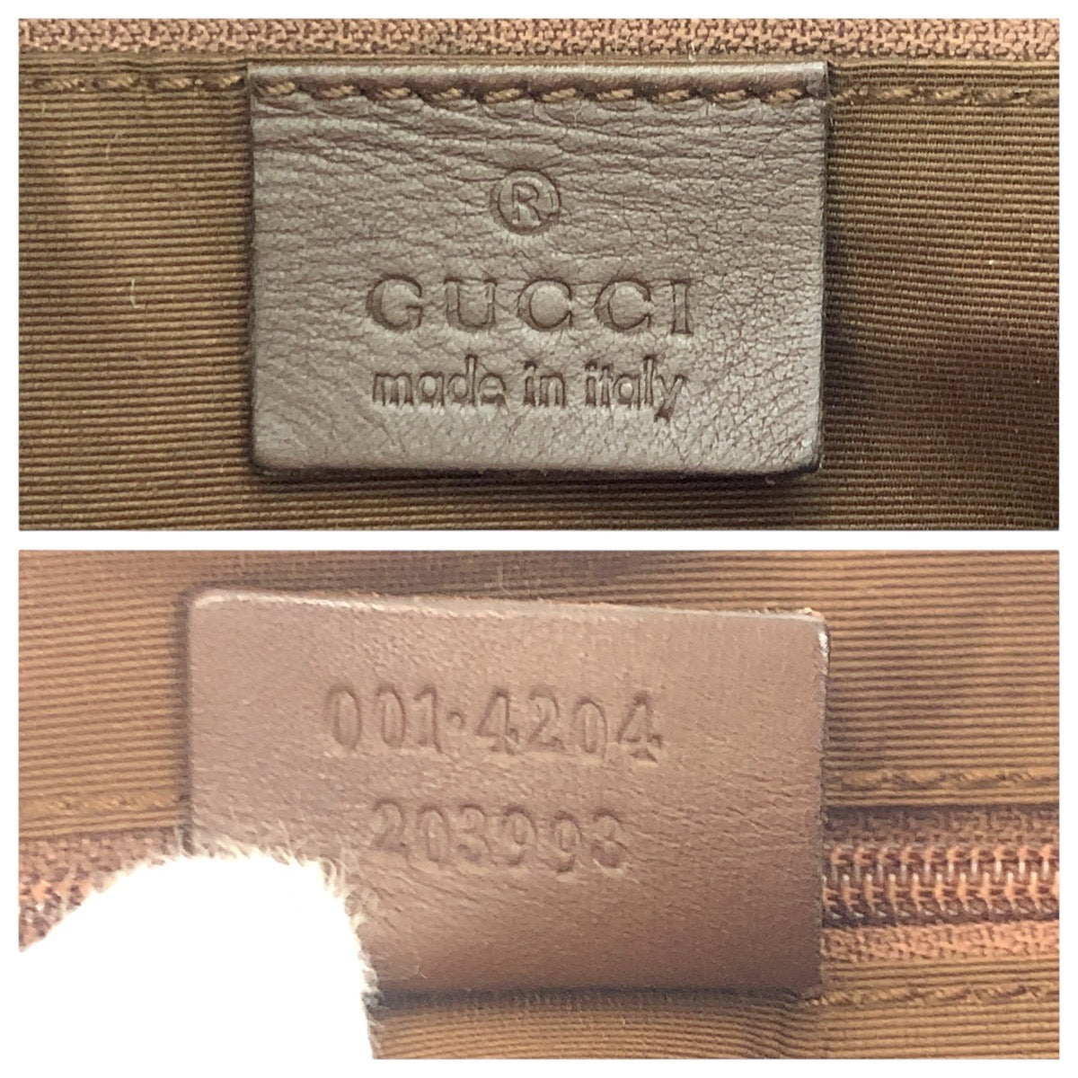 GUCCI Shoulder Bag 001 4204 GG canvas, leather Brown Pink Beige Gold Metal Women Used