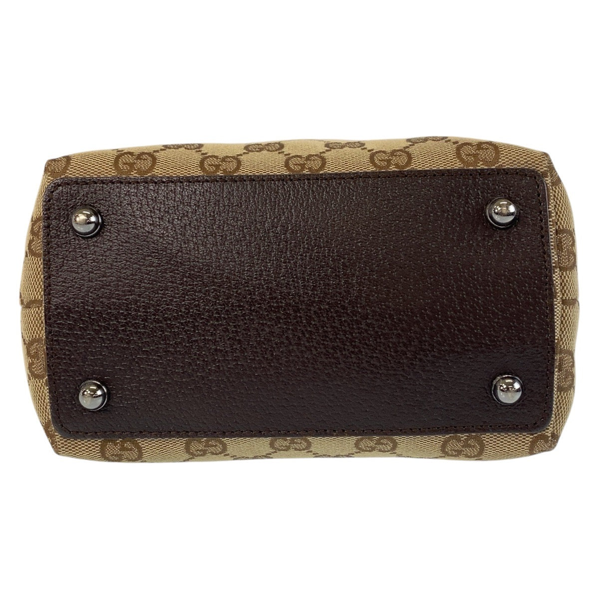 GUCCI Tote Bag 120840 GG canvas, leather Beige Brown SilverMetal Tote Bag Shoulder Bag Women Used