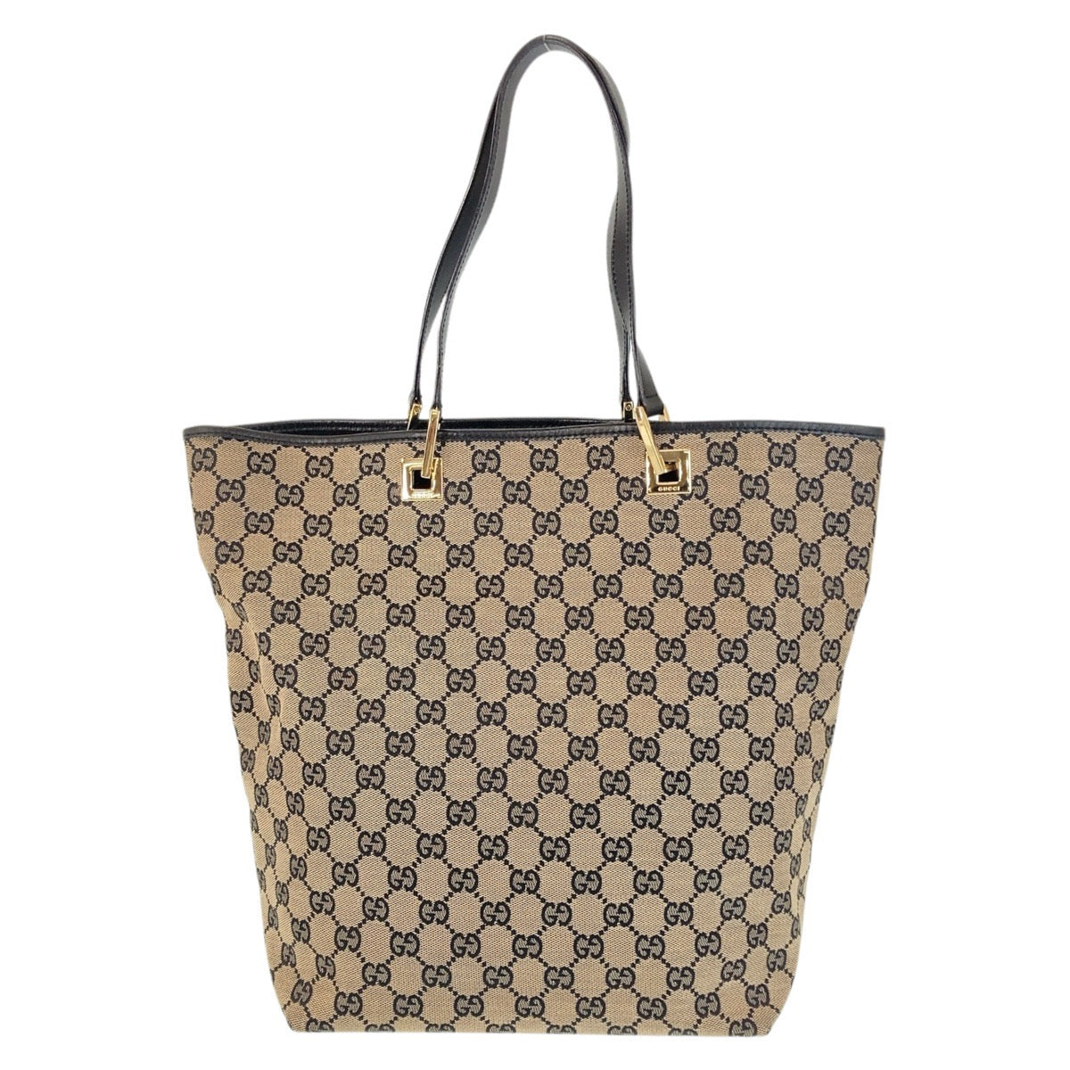 GUCCI Tote Bag 002 1098 GG canvas, leather Black GoldMetal Tote Bag Shoulder Bag Women Used
