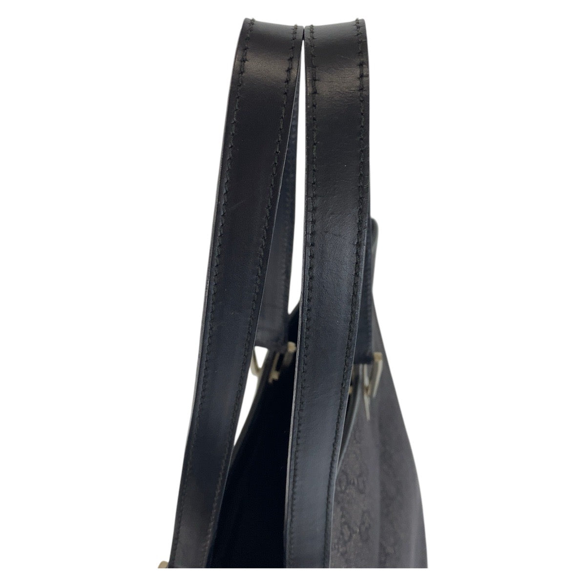 GUCCI Tote Bag 31243 GG canvas, leather Black SilverMetal Tote Bag Shoulder Bag Women Used
