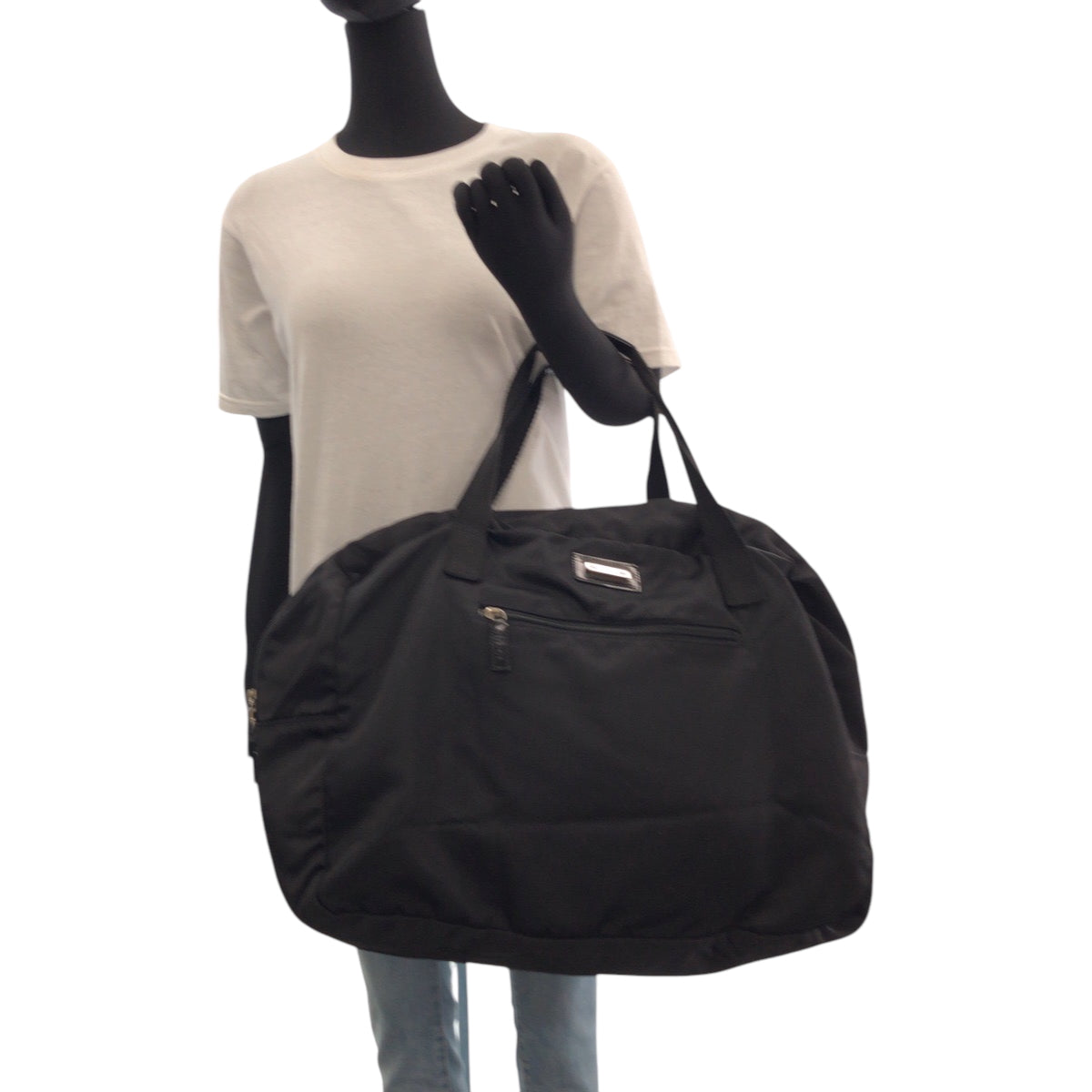 GUCCI Boston Duffel bag 012 0389 Nylon Black SilverMetal Boston Duffel bag Handbag Women Used