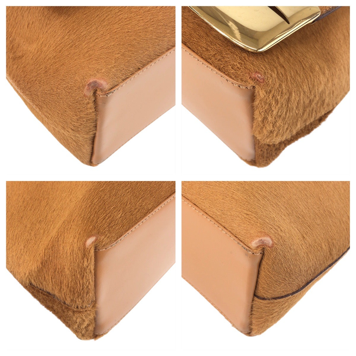 GUCCI Shoulder Bag 001 3444 1812 Harako Camel Gold Metal Women Used