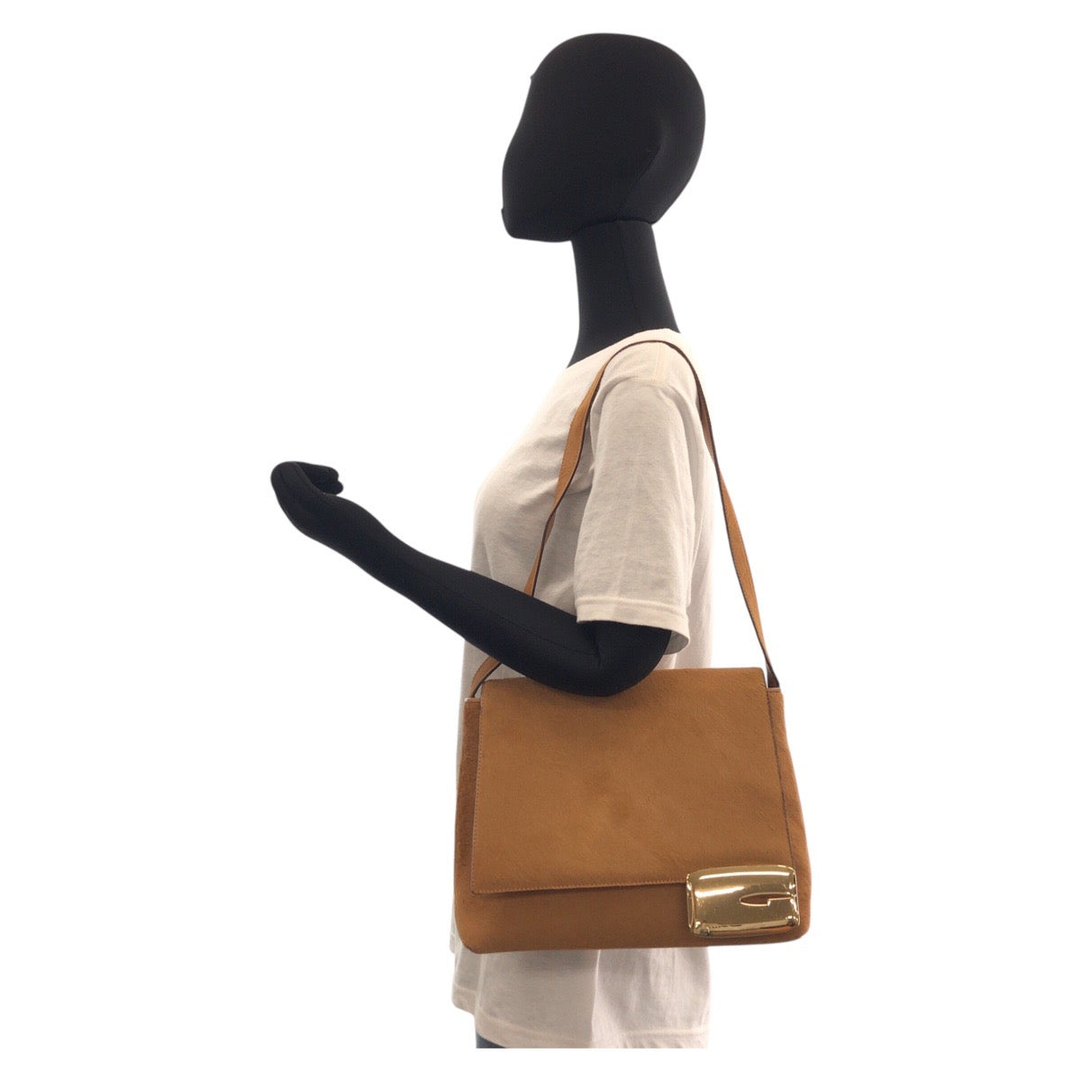 GUCCI Shoulder Bag 001 3444 1812 Harako Camel Gold Metal Women Used