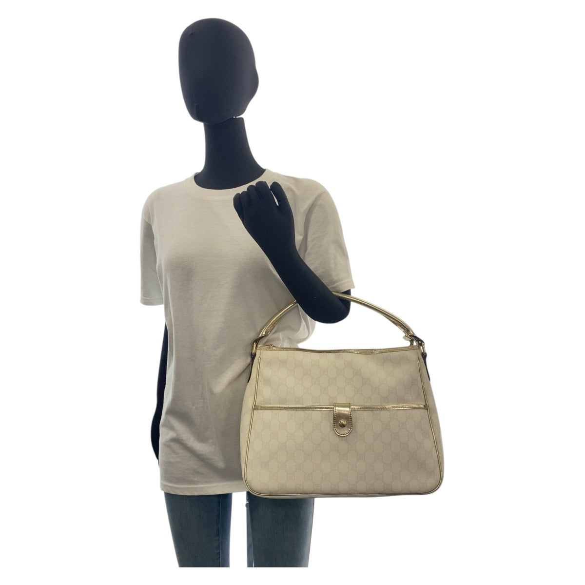 GUCCI Handbag 189898 GG Supreme Canvas white Handbag Women Used
