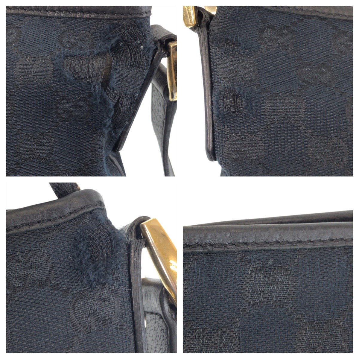 GUCCI Shoulder Bag 131326 GG canvas, leather black Shoulder Bag Messenger bag Abbey Women Used
