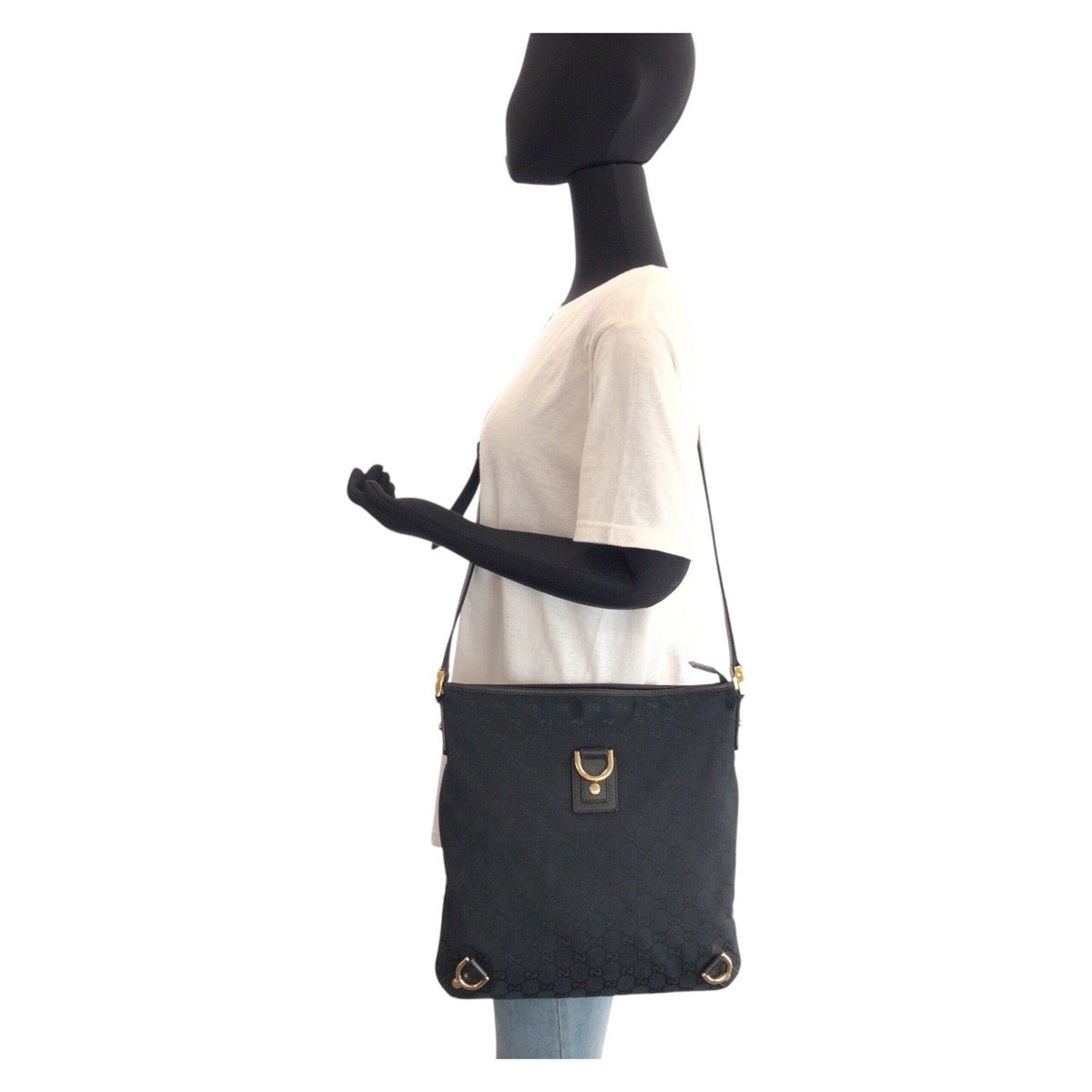 GUCCI Shoulder Bag 131326 GG canvas, leather black Shoulder Bag Messenger bag Abbey Women Used