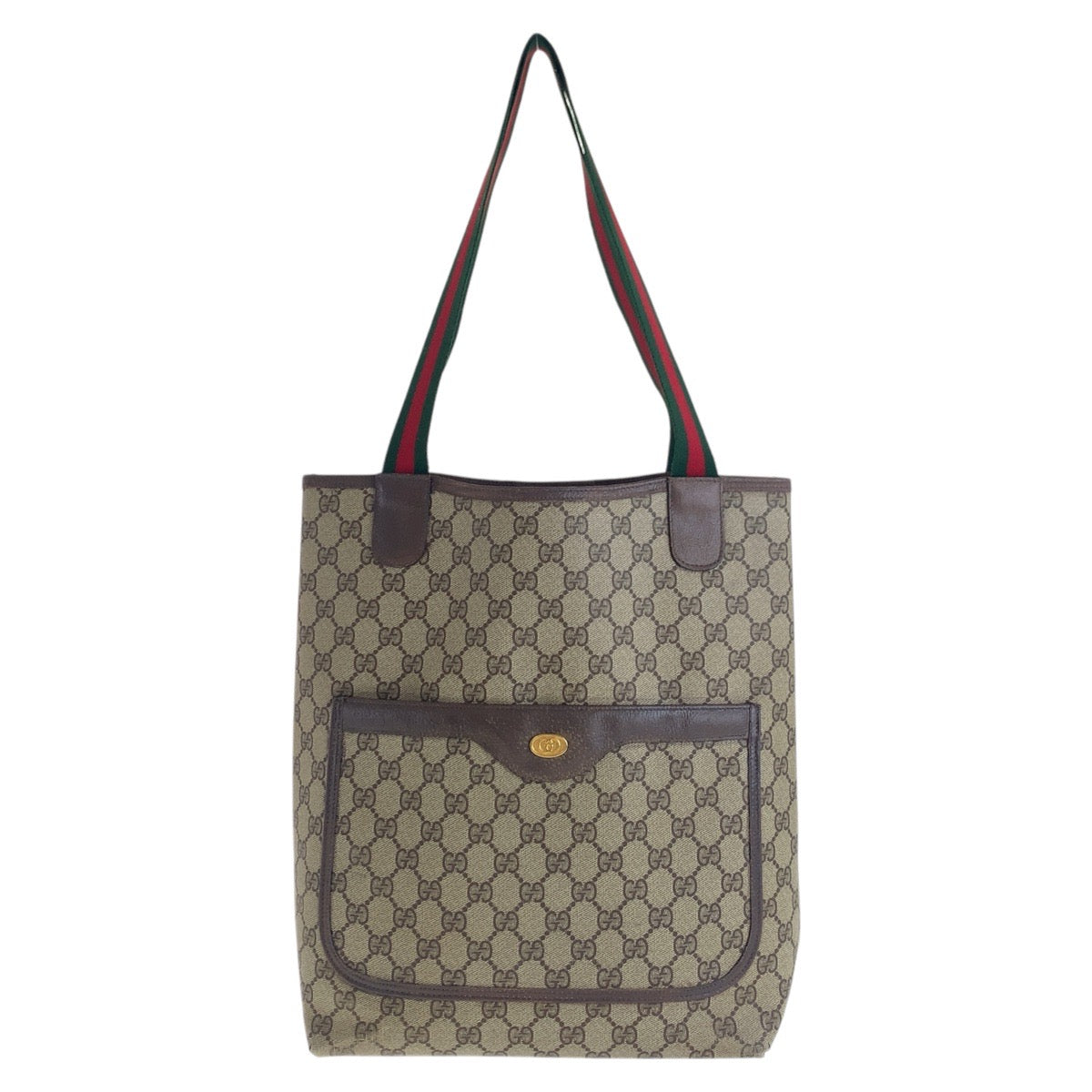 GUCCI Tote Bag 39 02 003 GG Supreme canvas, leather Brown Tote Bag Shoulder Bag Old Gucci Shelly Line Interlocking Women Used