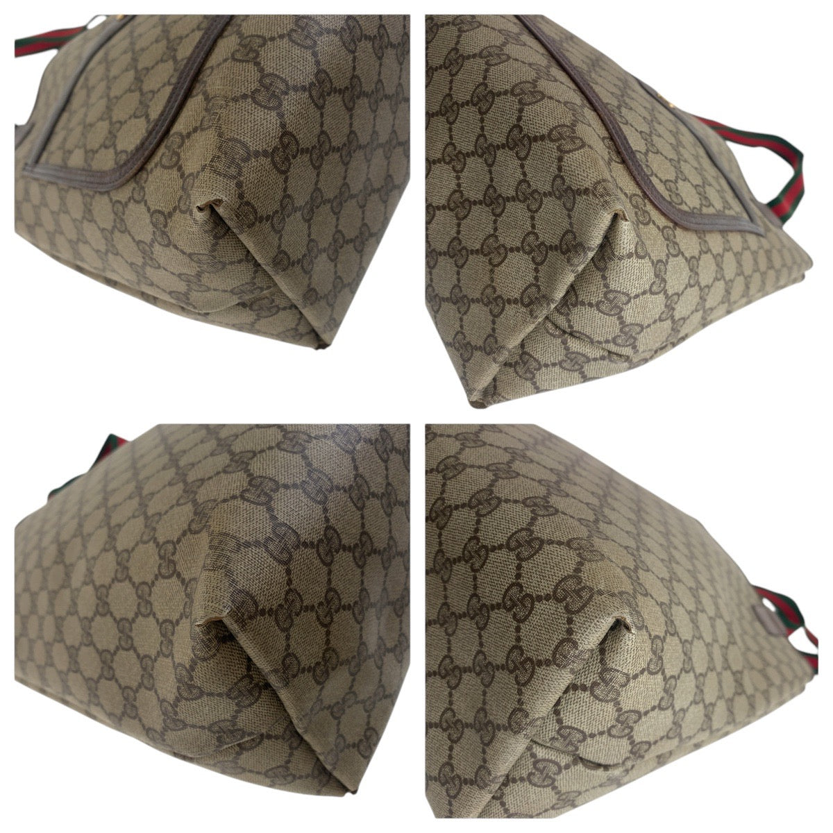 GUCCI Tote Bag 39 02 003 GG Supreme canvas, leather Brown Tote Bag Shoulder Bag Old Gucci Shelly Line Interlocking Women Used