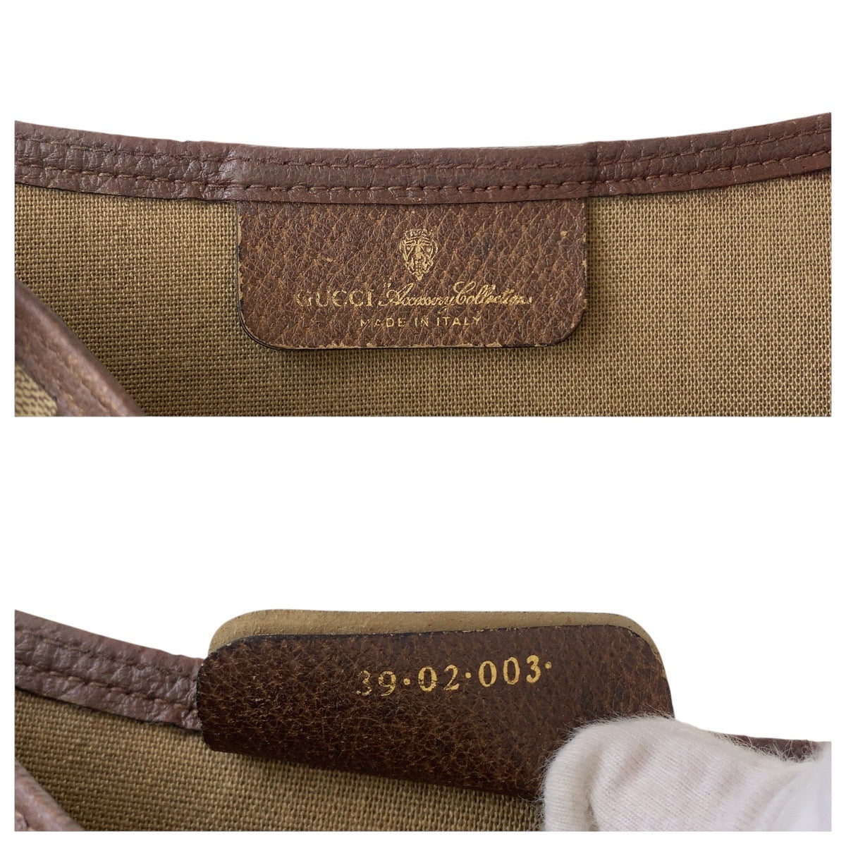 GUCCI Tote Bag 39 02 003 GG Supreme canvas, leather Brown Tote Bag Shoulder Bag Old Gucci Shelly Line Interlocking Women Used