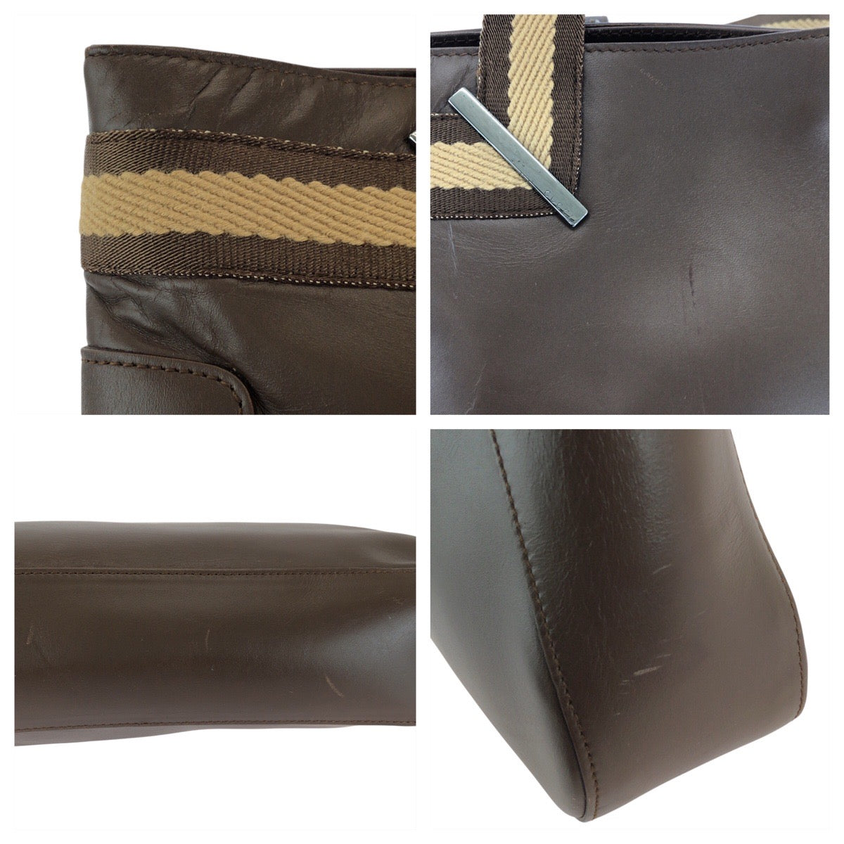 GUCCI Tote Bag 002 1135 leather Brown Sherry line