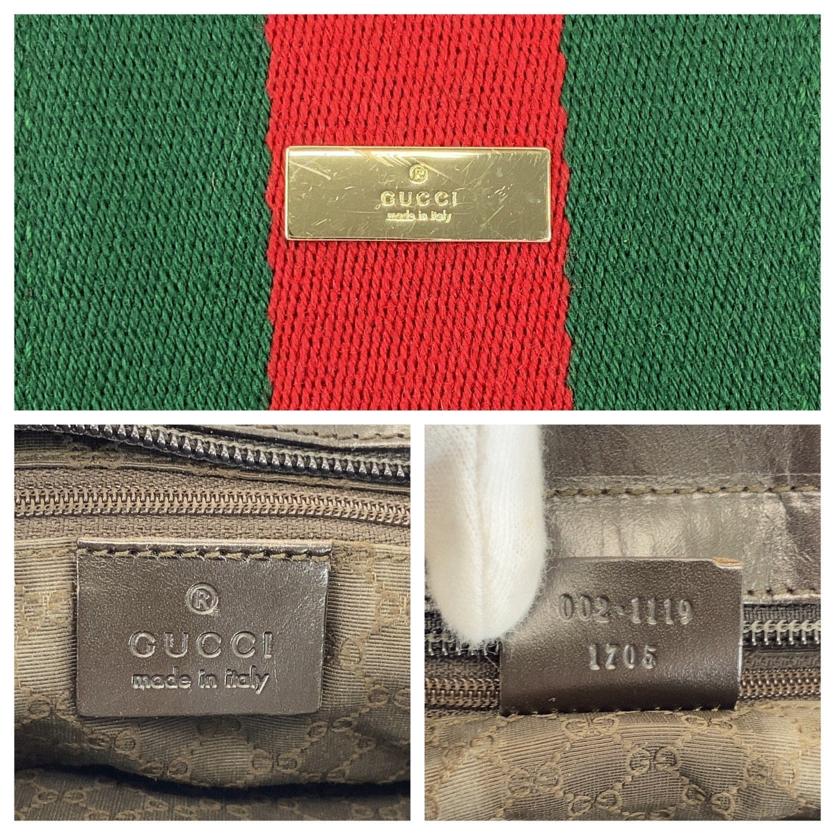 GUCCI Tote Bag 002 1119 canvas beige Sherry line