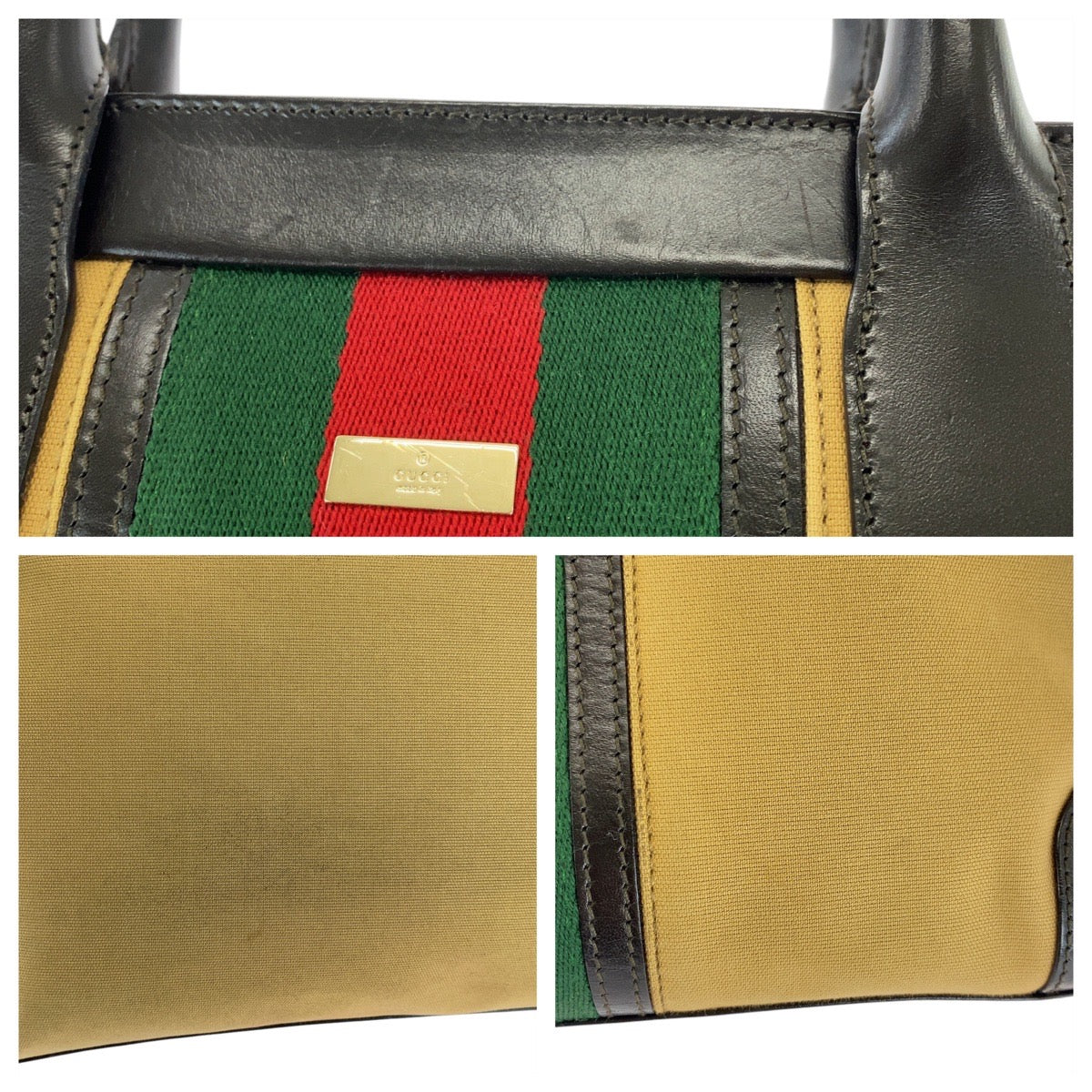 GUCCI Tote Bag 002 1119 canvas beige Sherry line
