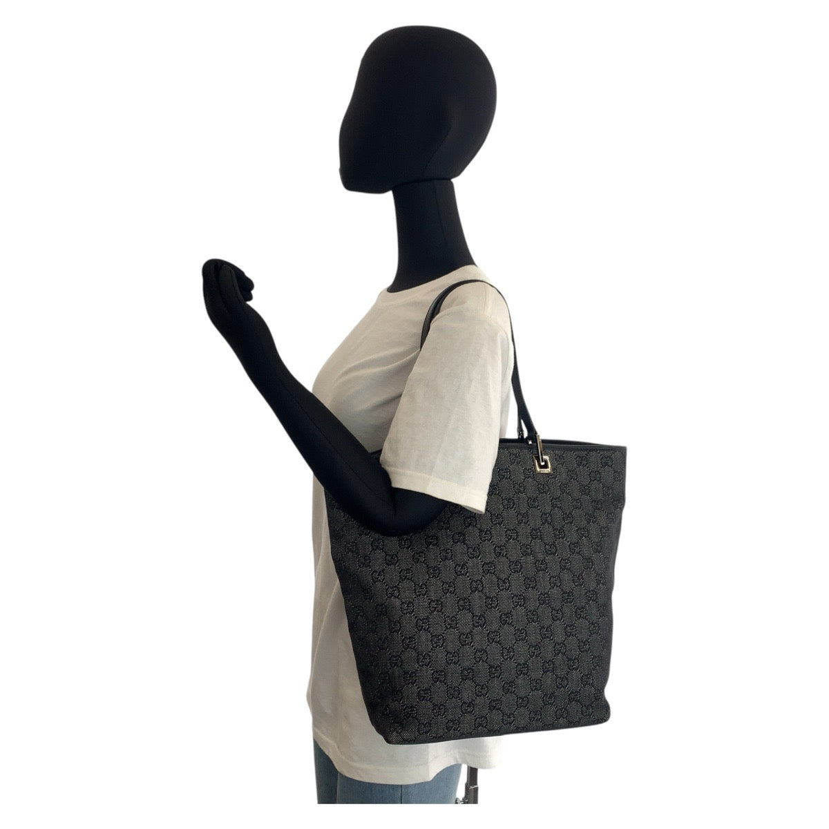 GUCCI Tote Bag 31243 GG canvas black