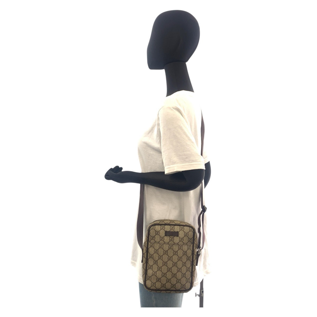 GUCCI Shoulder Bag 122754 GG Supreme Canvas beige