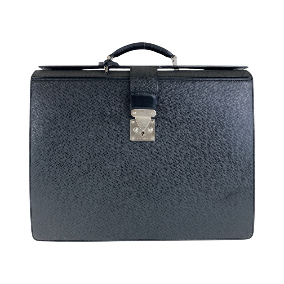 LOUIS VUITTON Business bag M30022 leather black Taiga Pilott case Ural